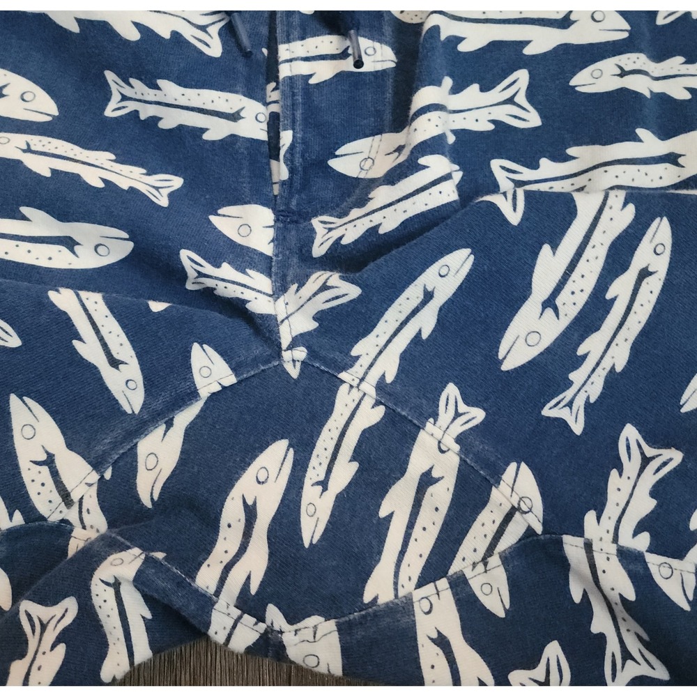 Duluth Trading Co Sleep Shorts Mens XL Blue Fish Print Cotton Knit Lounge Wear - Picture 5 of 8
